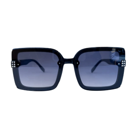 Óculos de Sol Elegance - Haste Azul com Lente Preta - Feminino