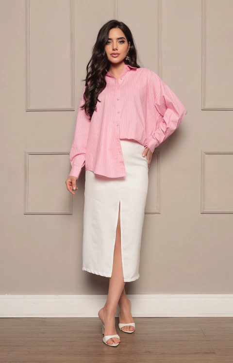 Camisão Listrado Hannah Rosa - comprar online
