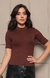 Blusa Eva Básica Manga Curta Marrom - comprar online