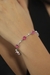 Pulseira em prata 925 com Topázio pink e zircônia