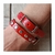 PULSERA BEBY - CUERO COLOR ROJO CON TACHAS