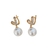 Arete con corazón y perla colgante