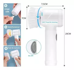 Cepillo Limpiador Platos Cocina Baño Multiuso Usb Recargable - Vida Moderna