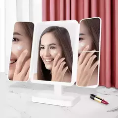 Espejo Maquillaje 3 Modos D Luz Aumento 1x/2x/3x Recargable - tienda online