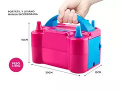 INFLADOR DE GLOBOS ELÉCTRICO OM 73005 DOBLE SALIDA – ALTA PRESIÓN en internet