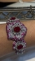Bracelete Flores Rubi e Diamantes