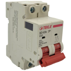 Disjuntor Termomagnetico Bipolar SD-63s 63A 2P Curva C - 6kA TEKLE