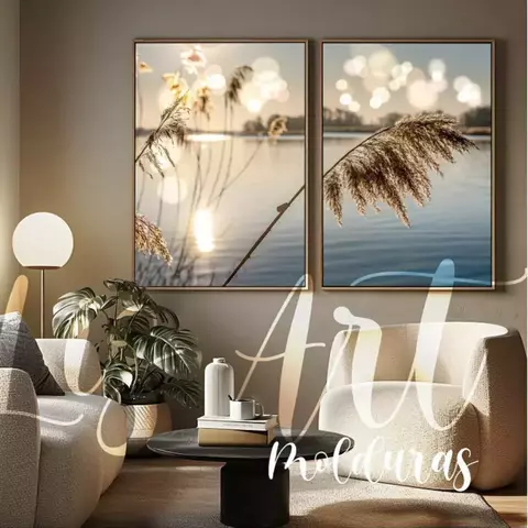 Kit com 2 Quadros Paisagem Luz no Lago - comprar online