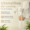 PROMO 2X1 Set X12 Utensilios de Silicona con Mango de Madera