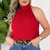 BLUSA Regata elegancia Gola Alta Tecido DUNA