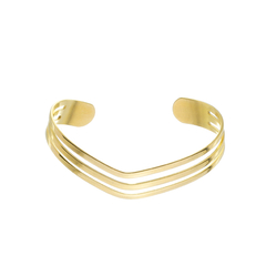 Bracelete 3 Faixas Banhado Em Ouro