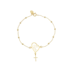 Pulseira Terço Nossa Senhora Banhado Em Ouro