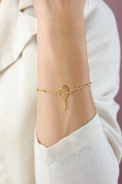 Pulseira Terço Nossa Senhora Banhado Em Ouro - comprar online