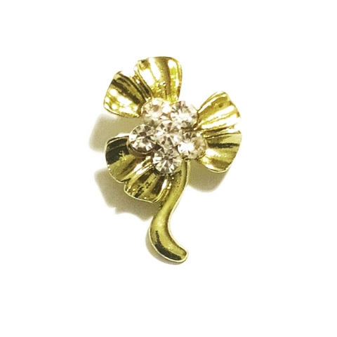 Broche Flor Dourada e Pedras