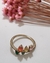 Anel Dourado com Zircônias Coloridas e Pedrinhas - loja online