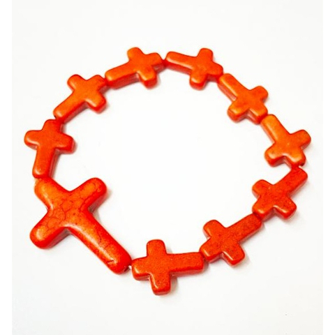 PULSEIRA CORAL CRUCIFIXOS