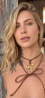 Colar Courino Marrom e Pingente Dourado Cavalo - comprar online