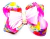 Presilha Laço Rosa Cetim e Floral com Mini Pérolas 12cm