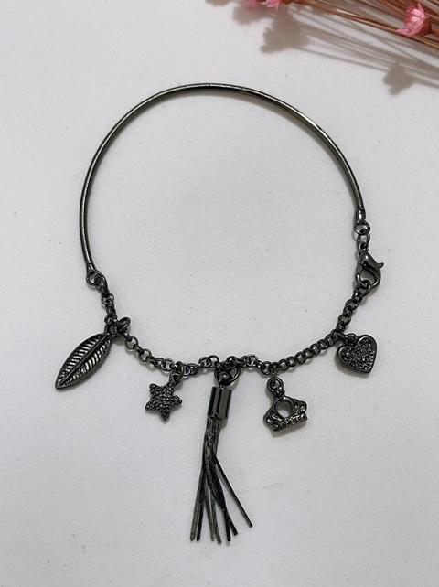 Pulseira Grafite e Pingentes