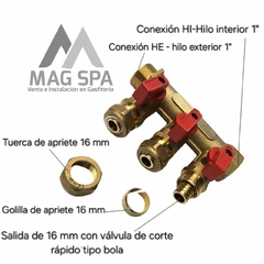 Manifold Colector PEX 3 Vías de 1 Pulgada a 16mm - comprar online