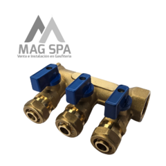 Manifold Colector PEX 3 Vías de 1 Pulgada a 16mm - Mag Ferreteria