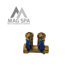 Manifold Colector PEX 2 Vias de 3/4 a 16mm Azul - tienda online