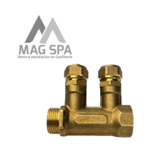 Manifold Colector PEX 2 Vías de 1 Pulgada a 16mm Azul - tienda online