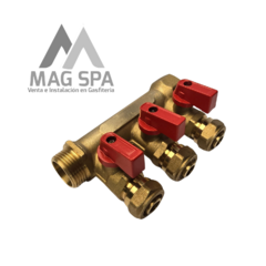 Manifold Colector PEX 3 Vías de 1 Pulgada a 16mm - Mag Ferreteria