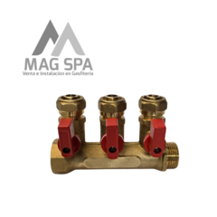 Manifold Colector PEX 3 Vías de 1 Pulgada a 16mm