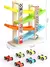 Montessori Toy Car Set, Rampa de madeira, Criança de corrida, Mini Slide de inércia, Roller Coaster, 4 a 7 Track