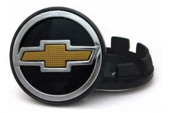 Calotinha Sub Calota GM Chevrolet Cromado com Emblema Dourado 55mm