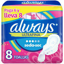 Toalla Higiénica Always Ultrafina Dia x 8 - comprar en línea