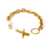 Pulseira com Pingente de Corrente Banhada a Ouro 18K