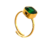 Anel Pedra Jade Agata Banhado a Ouro 18K