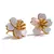 Brincos de Flores Brancas 3D Banhado a Ouro 18K