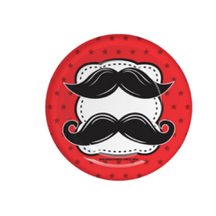 PLATO FIESTA TEMATICA MOSTACHO