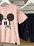 Conjunto Youccie Camiseta Mickey Rosa Bermuda Preta - Mini Closet