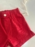 Short Sarja Com Strass Vermelho Momi - comprar online