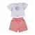 Conjunto Feminino Blusa Concha Glitter e Shorts Moletinho Angerô - Mini Closet