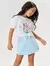 Conjunto Infantil Menina Blusa Sereia E Short-Saia Mundo Cinti