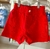 Short Sarja Com Strass Vermelho Momi