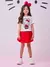 Conjunto Blusa Shorts Saia Hello Kit Vermelho