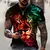 Tamanho Grande S-5XL Harajuku Camisa 3D Harajuku Camisa de Leão para Homens Impressão Novo Estilo Moda Moda de Verão Camisa de Manga Curta com Pescoço Redondo