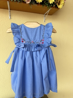 Vestido Pérola Bordado Azul - comprar online