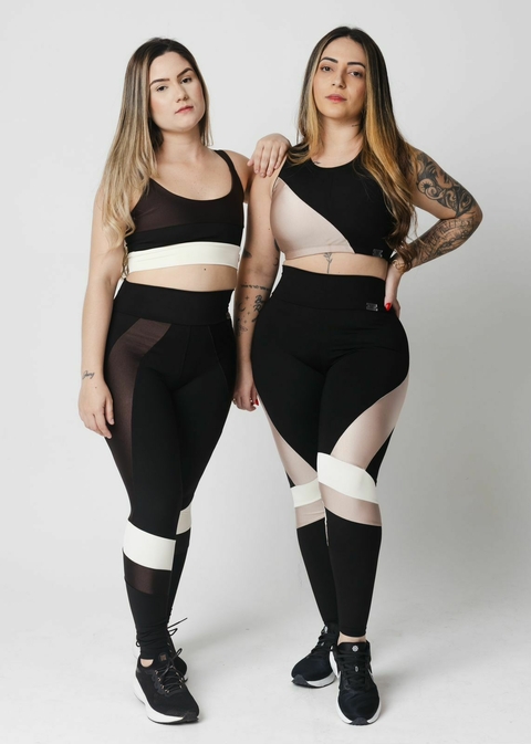 Conjunto metalizado top cropped