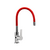 Torneira Monocomando Cozinha Bancada Tubo Flexível Vermelho Gourmet (Prata/Cromada)
