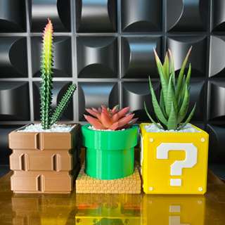 Kit 3pcs Vasos Vasinho de Plantas Geométricos Cachepot Mario Bros Decorativos Para Mesa Rosa Arranjo Flores Suculentas C