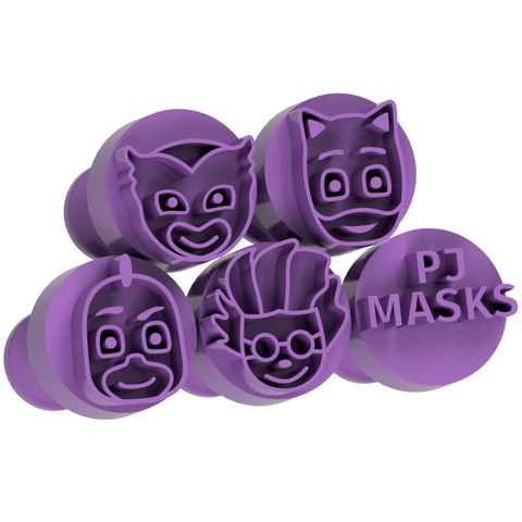 Kit Carimbo Marcador Brigadeiros PK MASKS Molde Festa Confeitaria Aniversario Brigadeiro