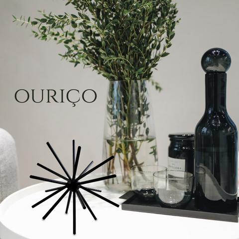 Escultura Decorativa Ouriço 17 Cm Decoração Sala Quarto Luxo