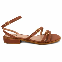 Sandália Salto Baixo Allure Whisky - loja online
